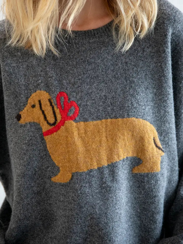 DOG WITH BOW SWEATER