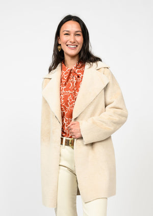 FAUX FUR & SUEDE COAT