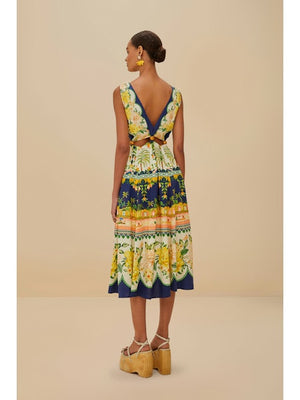 AMAZON GARDEN CREAM MIDI DRESS