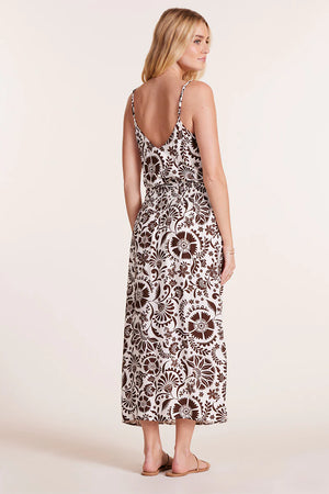 SMOCKED WAIST MIDI DRESS
