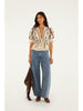 EQUESTRAIN SCARF WINTER WHITE SHORT SLEEVE BLOUSE