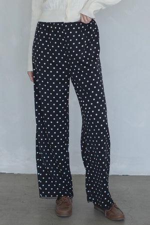 POLKA DOT SATIN PANTS