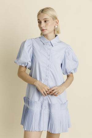 PLEATED HEM MINI DRESS AD1959