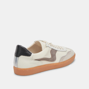 NOTICE WHITE/GREY LEATHER SNEAKER