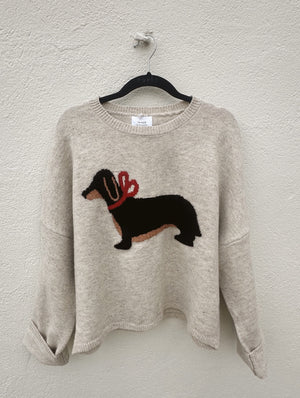 DOG WITH BOW SWEATER