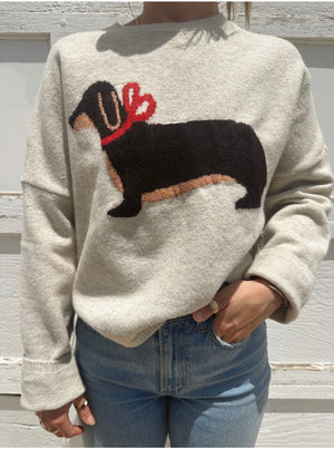 DOG WITH BOW SWEATER