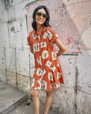 GRACIE DRESS IN BIRDS OF INDIA
