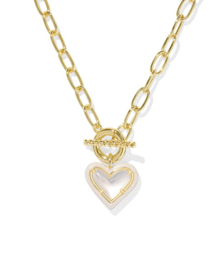 ARI HEART ENAMEL FRAME CHAIN NECKLACE