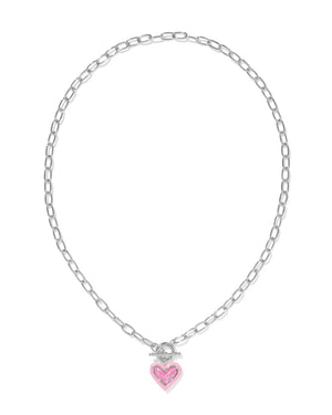 ARI HEART ENAMEL FRAME CHAIN NECKLACE