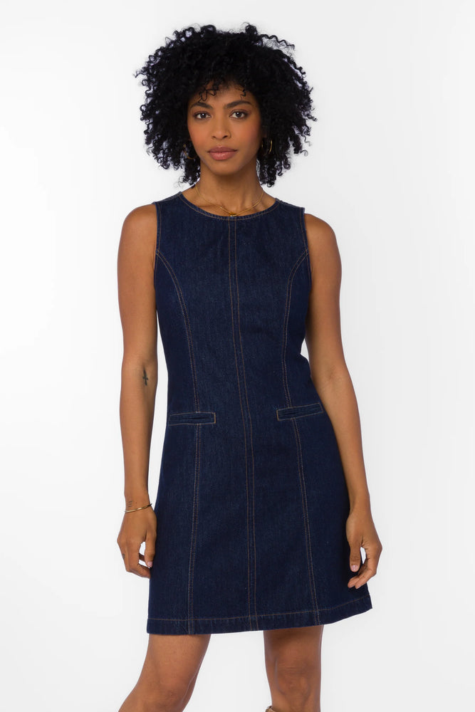 MATILDA SLEEVLESS DENIM DRESS