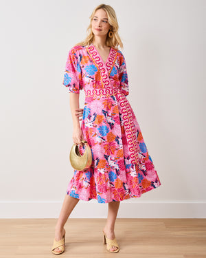 GABRIELA DRESS IN PELICAN PALMS