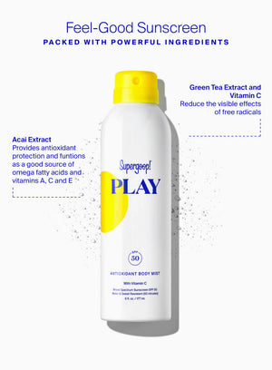 SUPERGOOP! PLAY ANTOXIDANT BODY MIST SPF 3 FL OZ