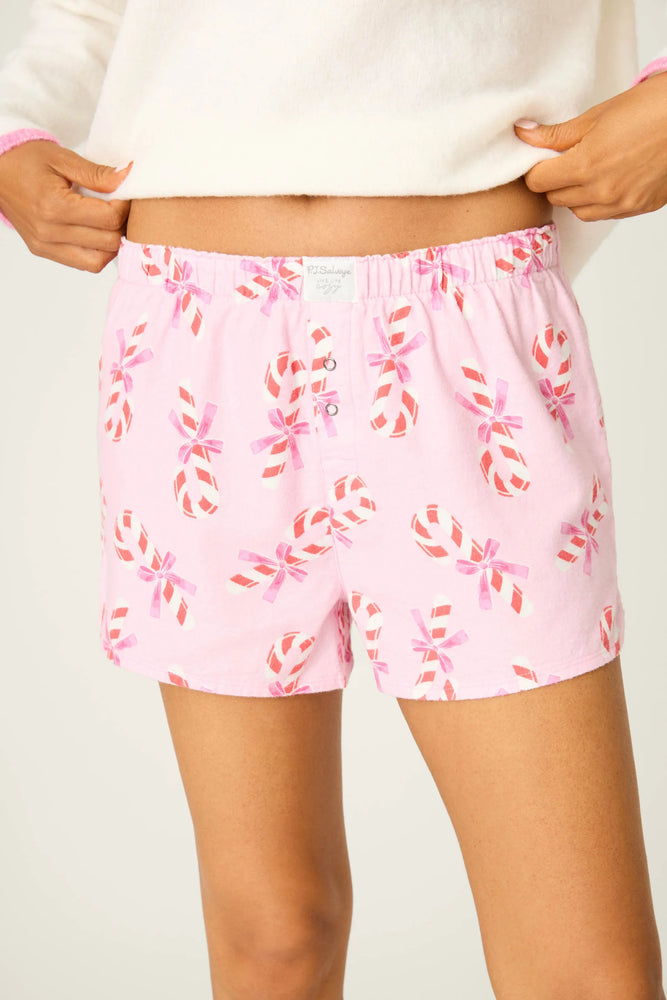 CANDY CANE FLANNEL SHORTS