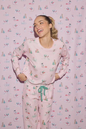 PEACE&PAWLIDAYS PANT PJ SET