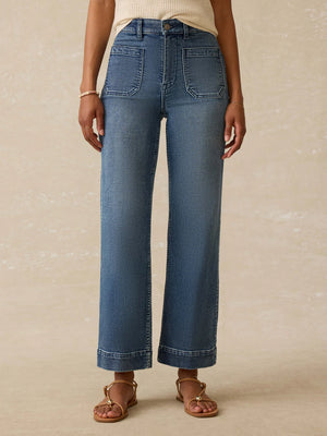 STRETCH TERRY PATCH POCKET ANKLE PANT