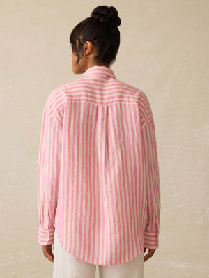 STRIPED LAGUNA LINEN RELAXED SHIRT