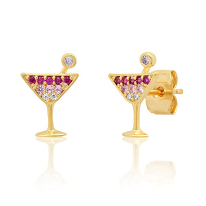 MARTINI GLASS POST EARRINGS