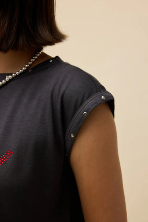 ROXY RHINESTONE SWING MUSCLE TANK