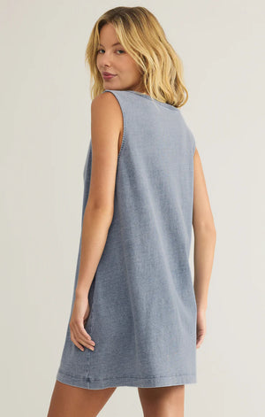 SLOANE V NECK KNIT DENIM DRESS