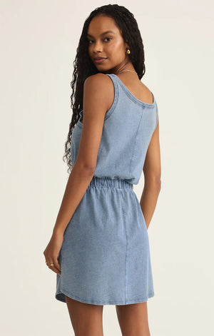KEEGAN KNIT DENIM MINI DRESS