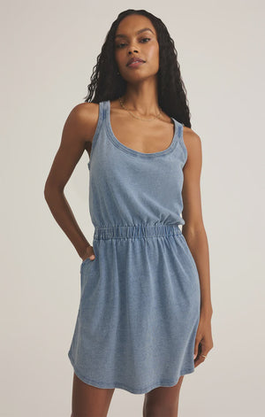 KEEGAN KNIT DENIM MINI DRESS