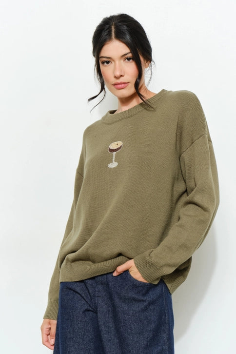 PERRI MARTINI BEADED SWEATER