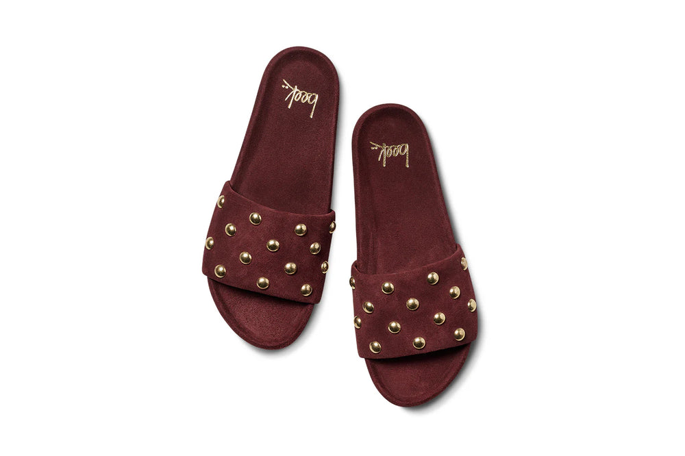 GALLITO SUEDE STUD SLIDE SANDAL-PORT