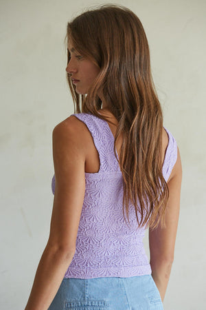 JACQUARD SQUARE NECK TANK