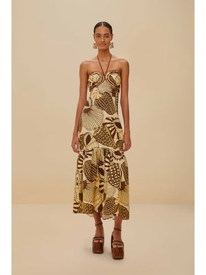 SHELL MIX SAND MAXI DRESS
