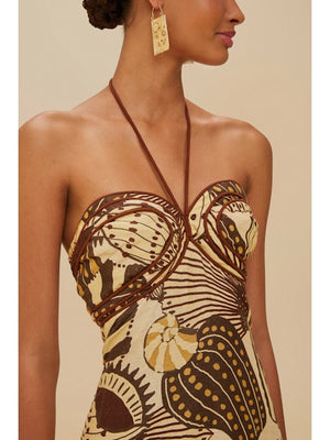 SHELL MIX SAND MAXI DRESS