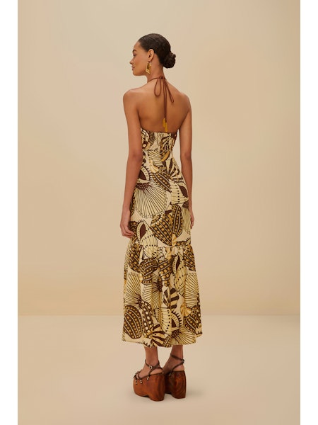 SHELL MIX SAND MAXI DRESS