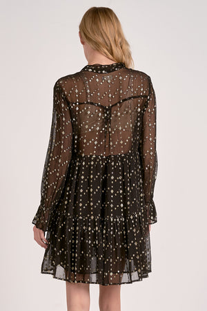 TIERED V NECK DRESS