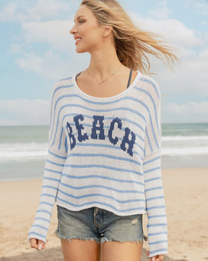 BEACH STRIPED CREW COTTON BREAKER
