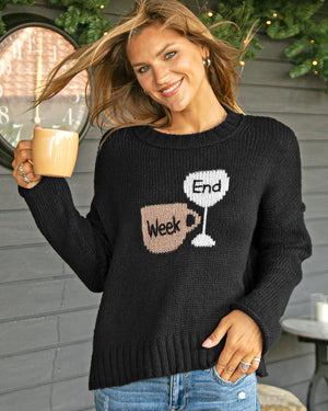 WEEK VS END CHUNKY CREW SWEATER